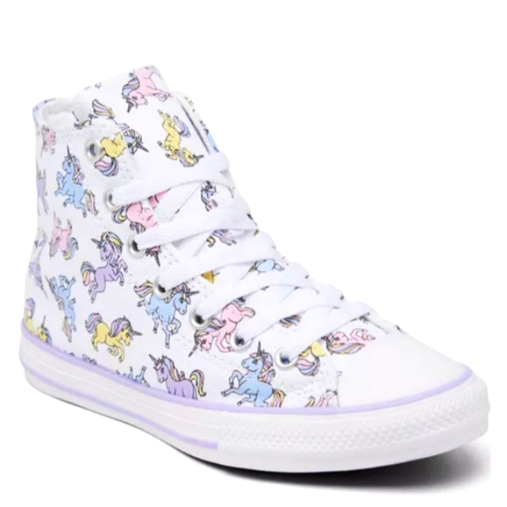 Converse Chuck Taylor High Girl Women Sneakers Violet White Canvas Skate
